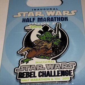 Disney Pin Yoda Rebel Challenge Star Wars Inaugural 2015 Half Marathon Weekend